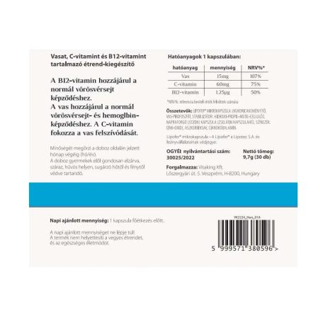 Vitaking VitaFer mikrokapszulás vaskészítmény 30 kapszula