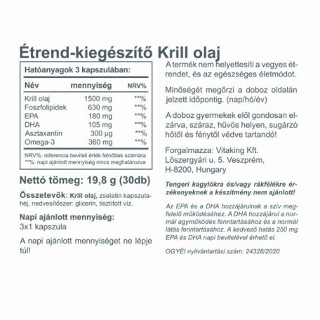 Vitaking VitaKrill 500mg 30 gélkapszula