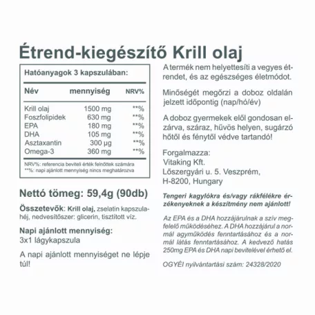 Vitaking VitaKrill 500mg 90 gélkapszula