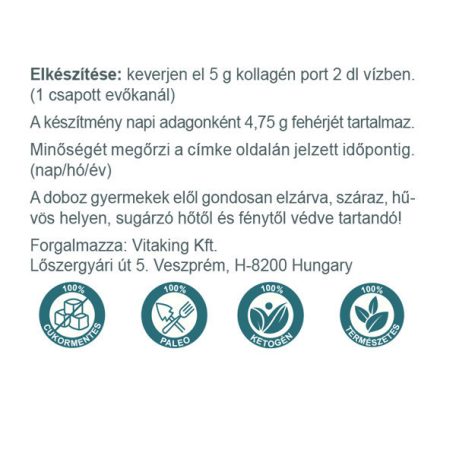 Vitaking Halkollagén Italpor Natúr 150g