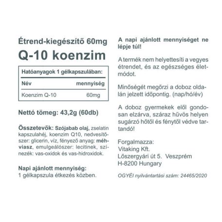 Vitaking Q10-60mg 60 gélkapszula