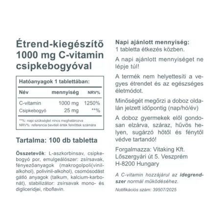 Vitaking C-1000mg 100 tabletta