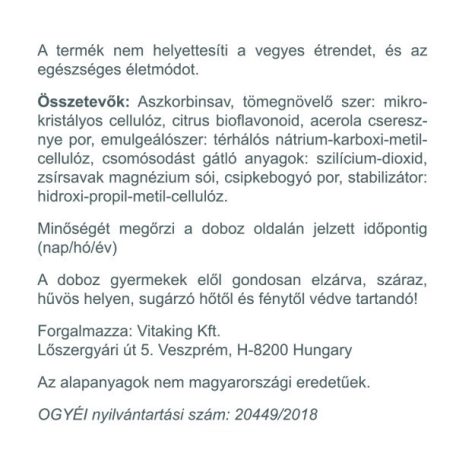 Vitaking C-1000mg bioflavonoiddal acerolával és csipkebogyóval 200 tabletta