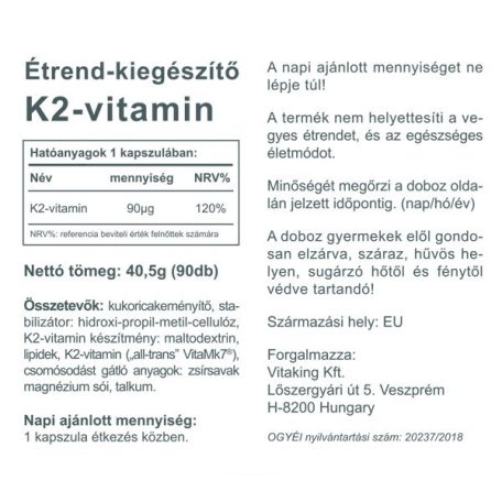 Vitaking K2-vitamin 90mcg 90 kapszula