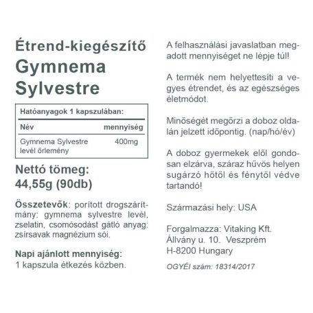Vitaking Gymnema Sylvestre 400mg 90 kapszula