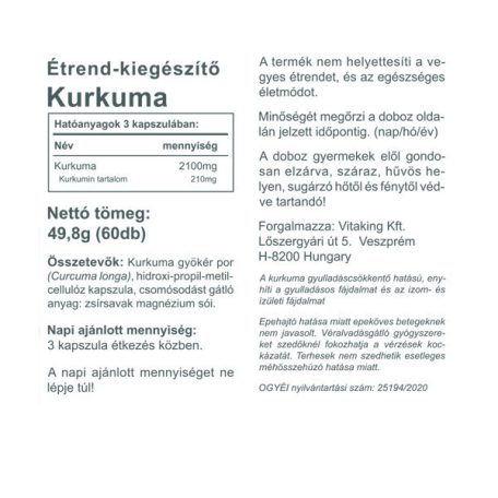 Vitaking Kurkuma 720mg 60 kapszula