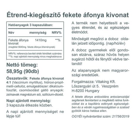 Vitaking Fekete-Áfonya 470mg 90 kapszula
