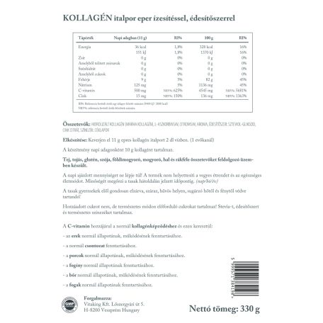 Vitaking Kollagén Eper 330g