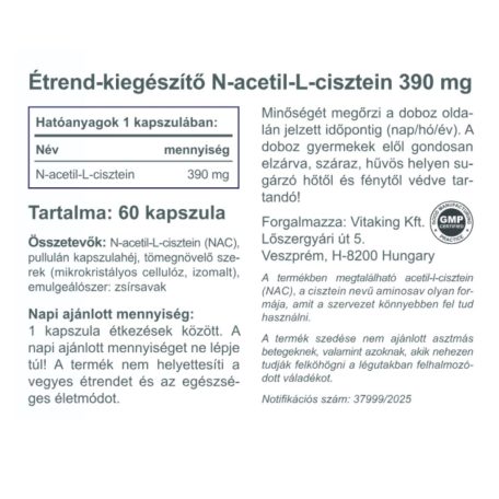 Vitaking NAC-390 390mg 60 kapszula