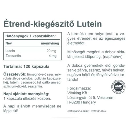 Vitaking Lutein 20mg 120 kapszula