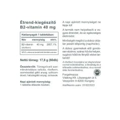 Vitaking B2 Riboflavin 40mg 60 kapszula