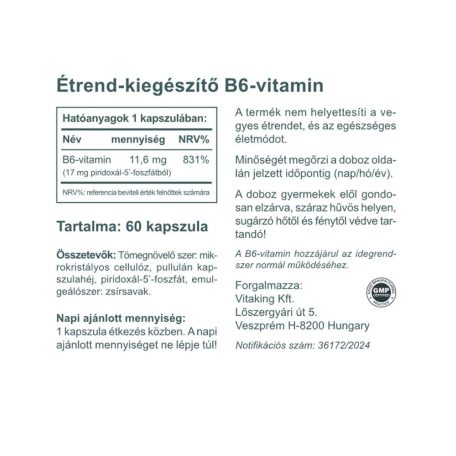 Vitaking B6-vitamin (P5P) 60 kapszula