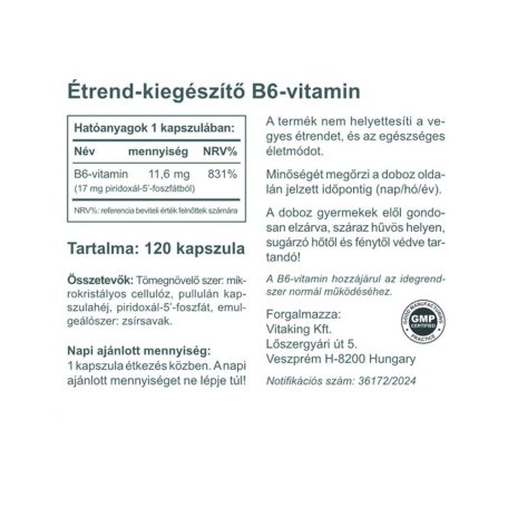 Vitaking B6-vitamin (P5P) 120 kapszula
