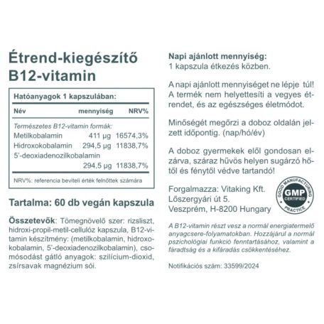 Vitaking B12-vitamin 1000mcg 60 kapszula