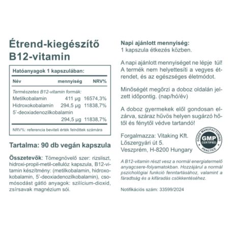 Vitaking B12-vitamin 1000mcg 90 kapszula
