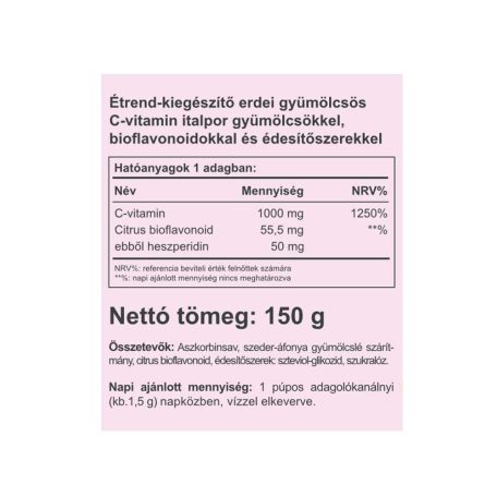 Vitaking Instant Supreme C-vitamin 150g Szeder íz