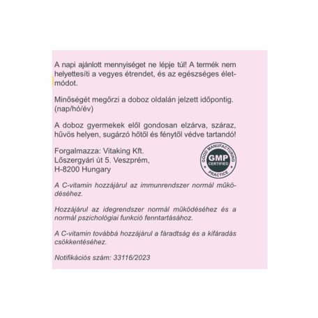 Vitaking Instant Supreme C-vitamin 150g Szeder íz