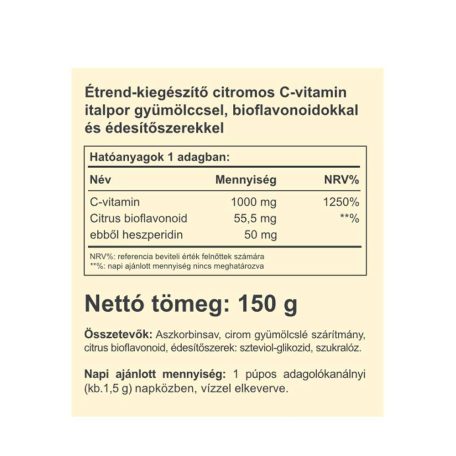 Vitaking Instant Supreme C-vitamin 150g Citrom íz