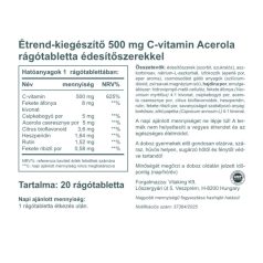 Vitaking C-500mg Acerola 20 rágótabletta