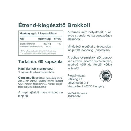 Vitaking Brokkoli kivonat 500mcg 60 kapszula