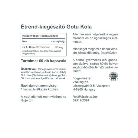 Vitaking Gotu Kola kivonat 2000mg 60 kapszula