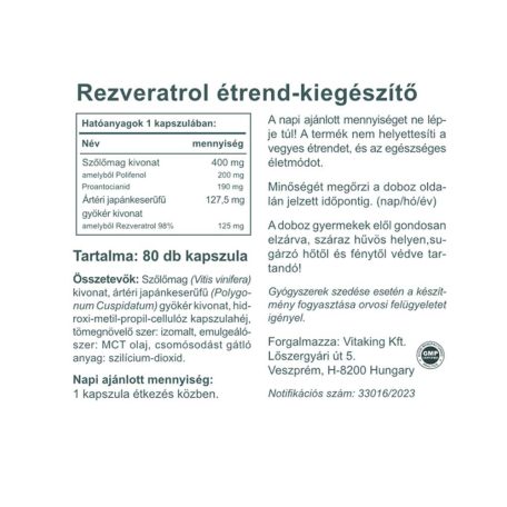 Vitaking Rezveratrol Extra 80 kapszula