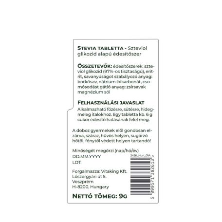 Vitaking Stevia 150 tabletta