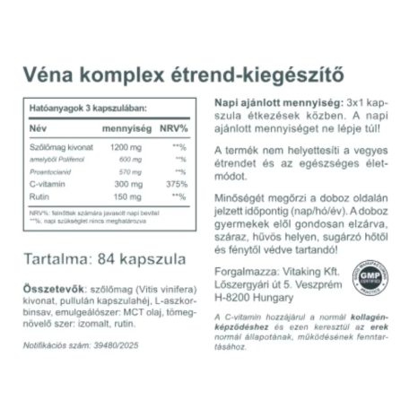 Vitaking Véna komplex 84 kapszula