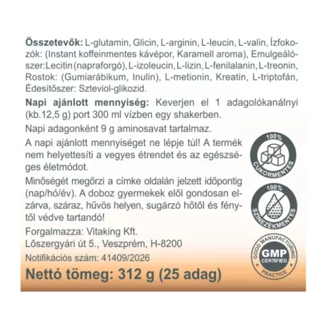 Vitaking Aminosav komplex (karamell-kávé) 312g